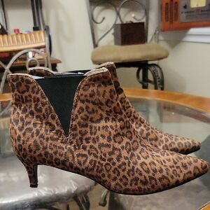 Lane Bryant Brown Leopard Ankle Booties